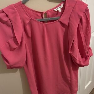 Pink Puff Sleeve Women's Top